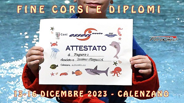 13-16/12/2023 DIPLOMI CORSI NUOTO ESSECI - CALENZANO